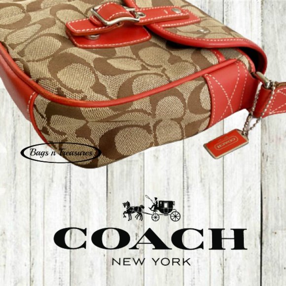 Coach Crossbody with Red Leather Trim - Picture 4 of 11